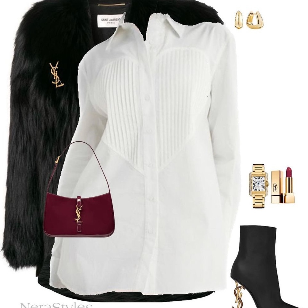 White button down dress with heart on chest - Picture 1 of 7